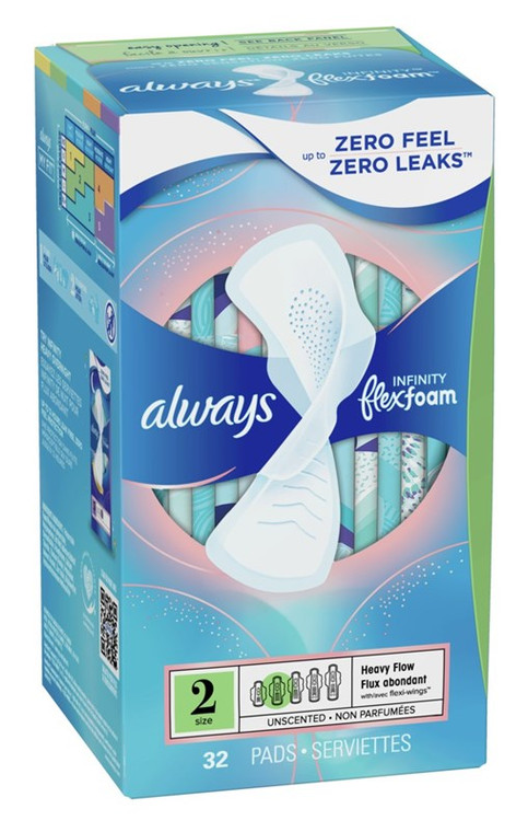 Always Pocket Feminine Pads with FlexFoam, 34 Count